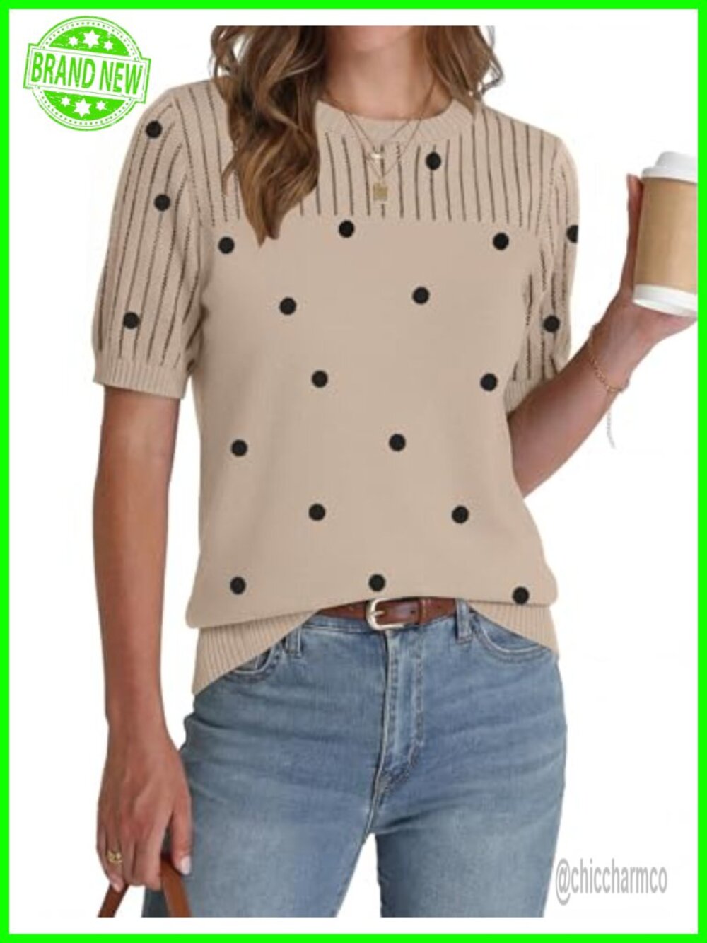 Short Sleeve Sweater Top Hollow Out Crew Neck Knit Pullover Business Casual